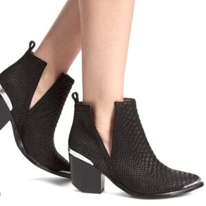 Jeffrey Campbell Black Textured Ankle Boots